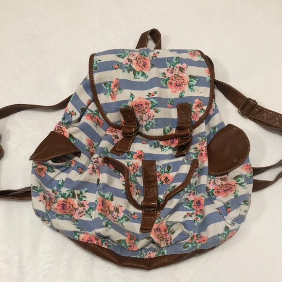 blue flower backpack